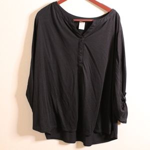 Womens Solid Black Blouse